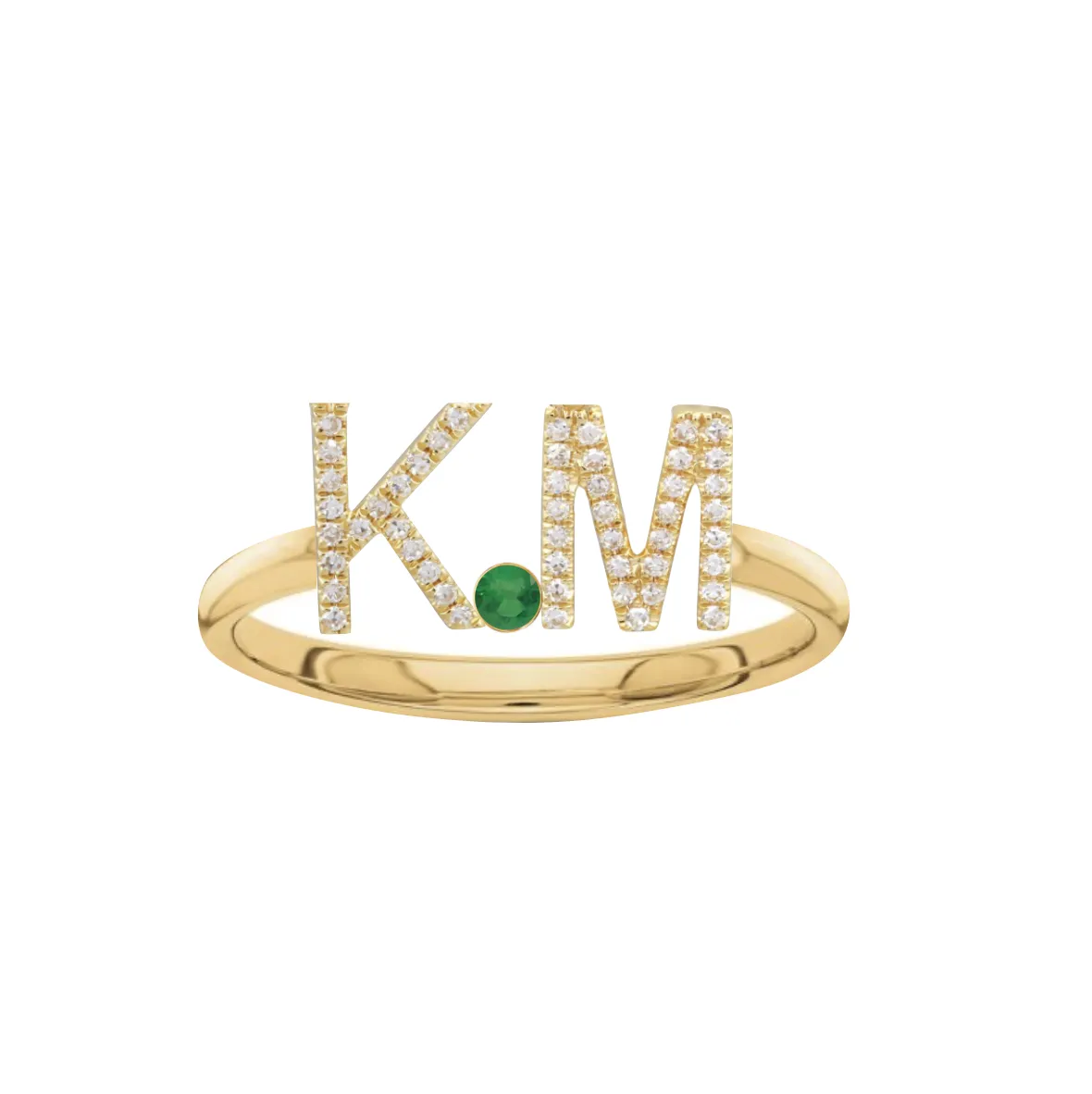 Diamond Initials Ring