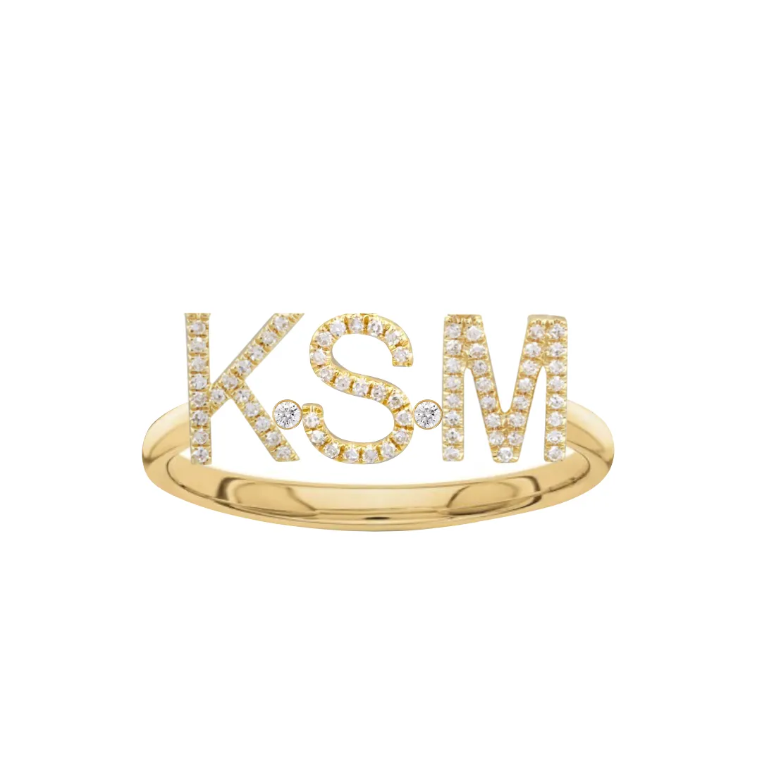 Diamond Initials Ring