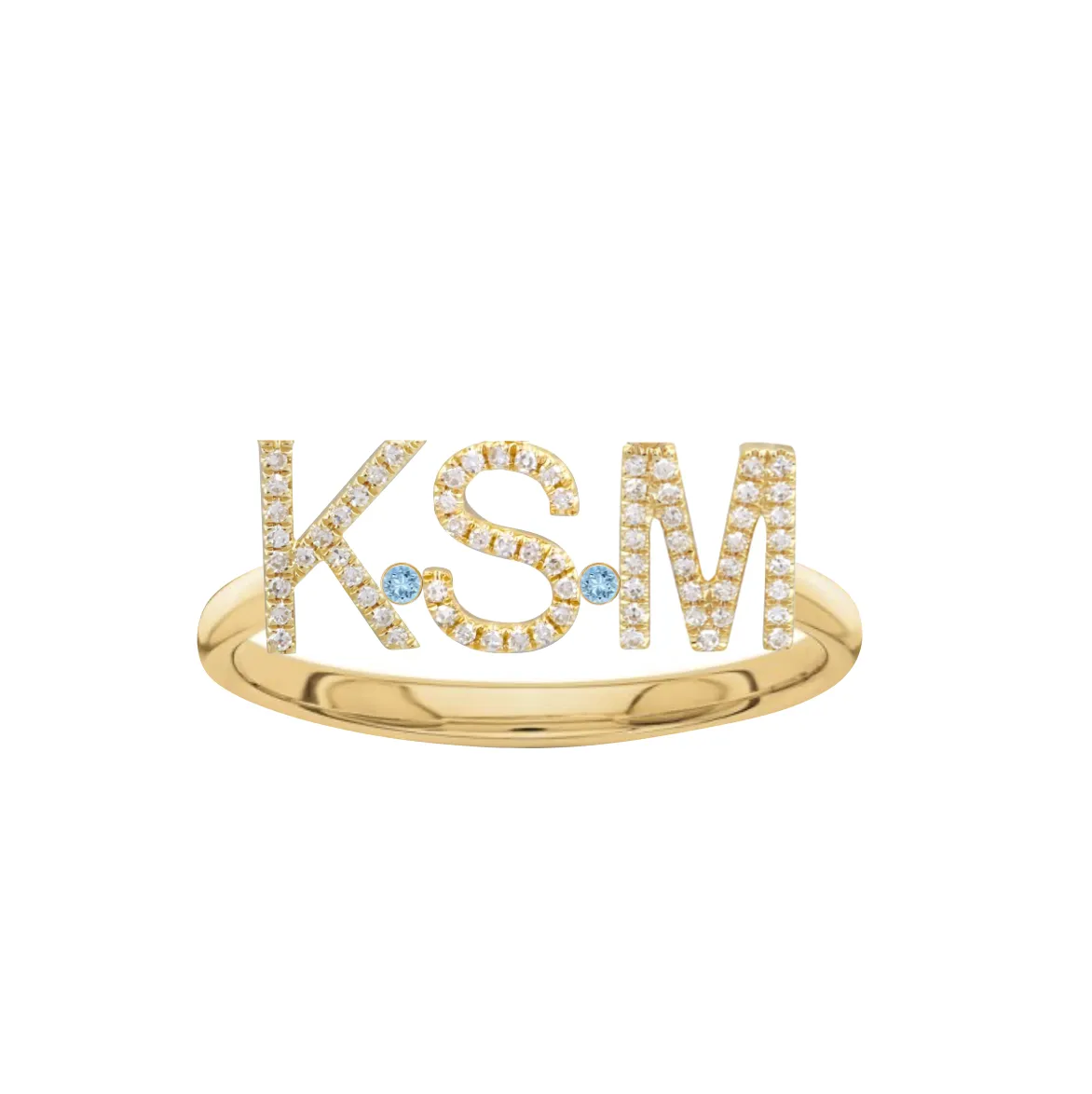 Diamond Initials Ring