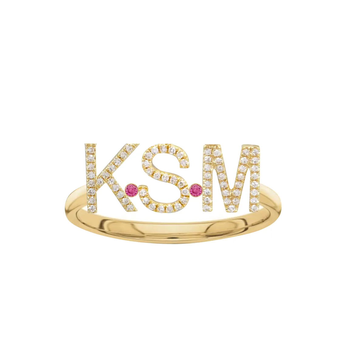 Diamond Initials Ring