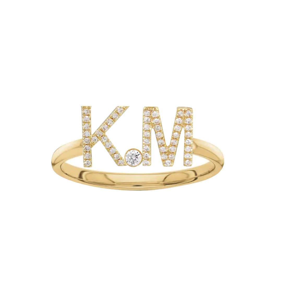 Diamond Initials Ring