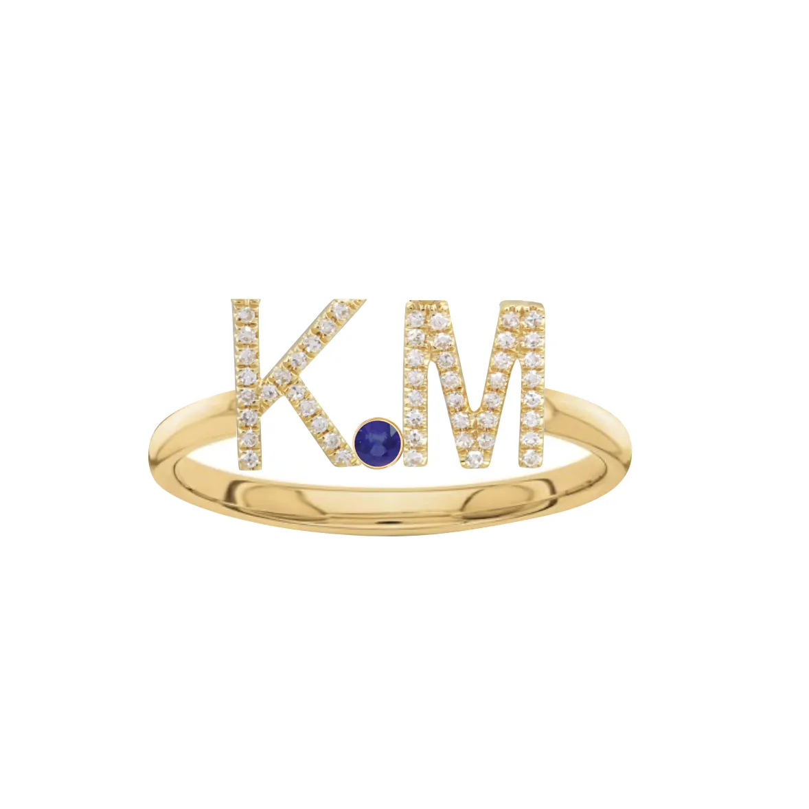 Diamond Initials Ring