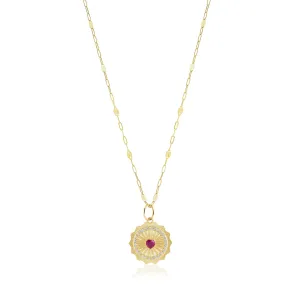 diamond medallion gemstone heart necklace