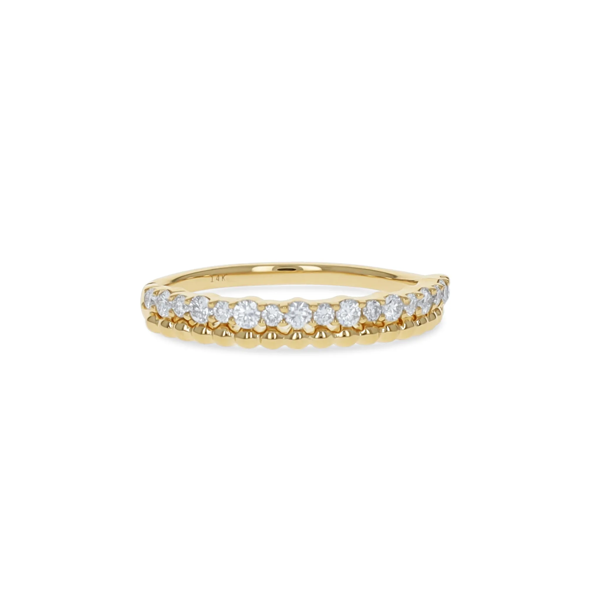 Diamond Stacked Bead Ring