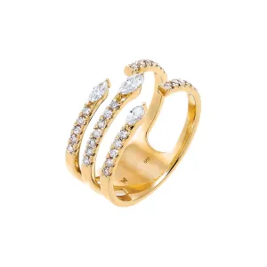 Diamond Three In One Statement Ring 14K