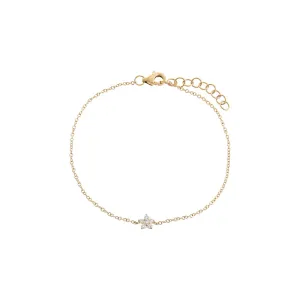 Diamond Tiny Flower Bracelet 14K