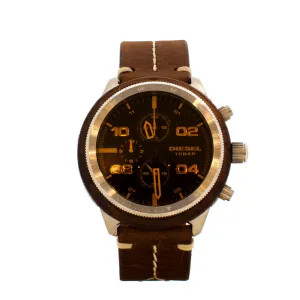 Diesel Men's Chronograph Watch With Brown Leather Strap