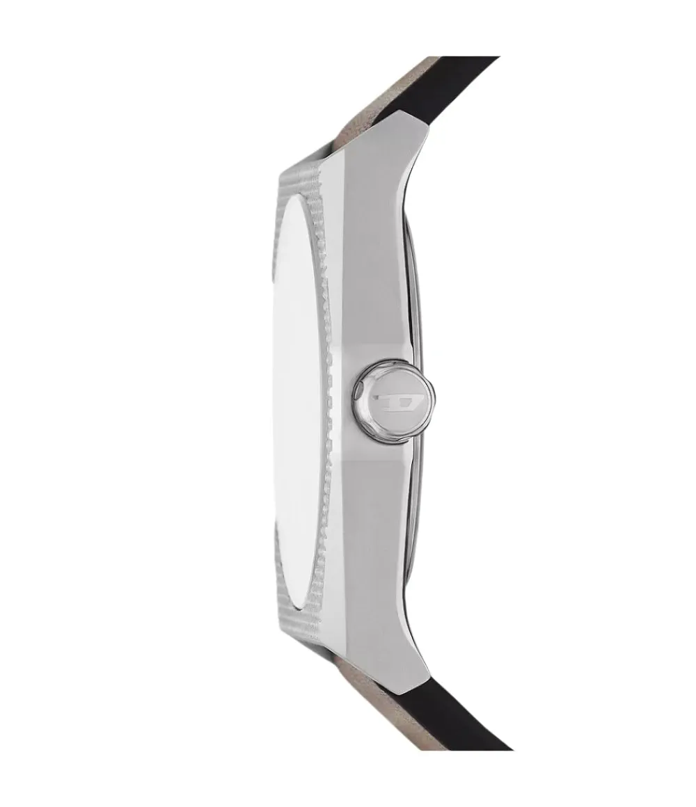 Diesel Scraper Gents Three-Hand Brown Leather Watch