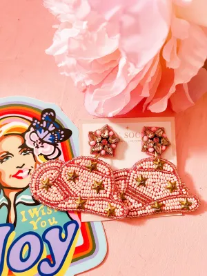 Dolly Cowgirl Star Hat Earrings