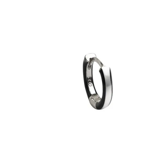 Double-sided Black Hoop Earrings