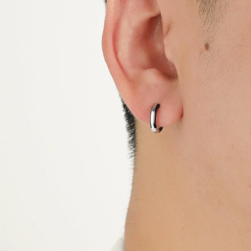 Double-sided Black Hoop Earrings