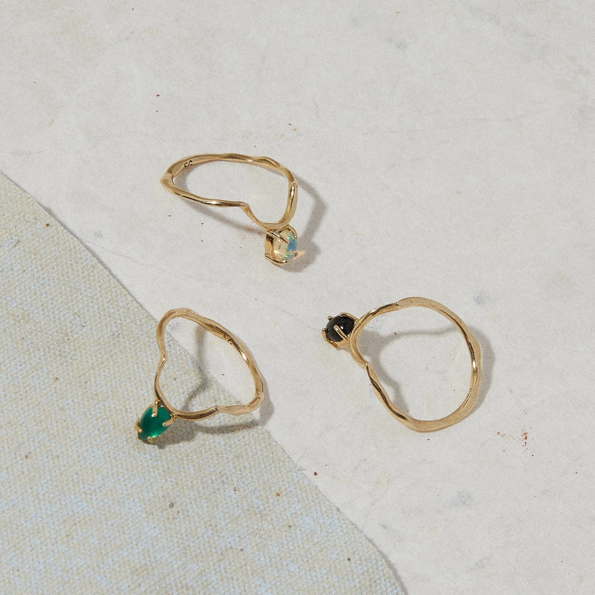 Drip Ring in Green Onyx