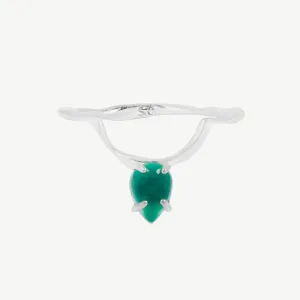 Drip Ring in Green Onyx