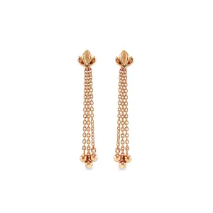 Dual Tassel Earring Long - 18K Rose Gold Vermeil