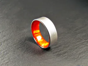 Duality (Firestorm) - Red Resin Lined Titanium Wedding Band