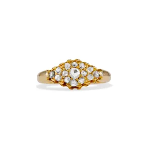 East-West Rose Cut Diamond Cluster Ring