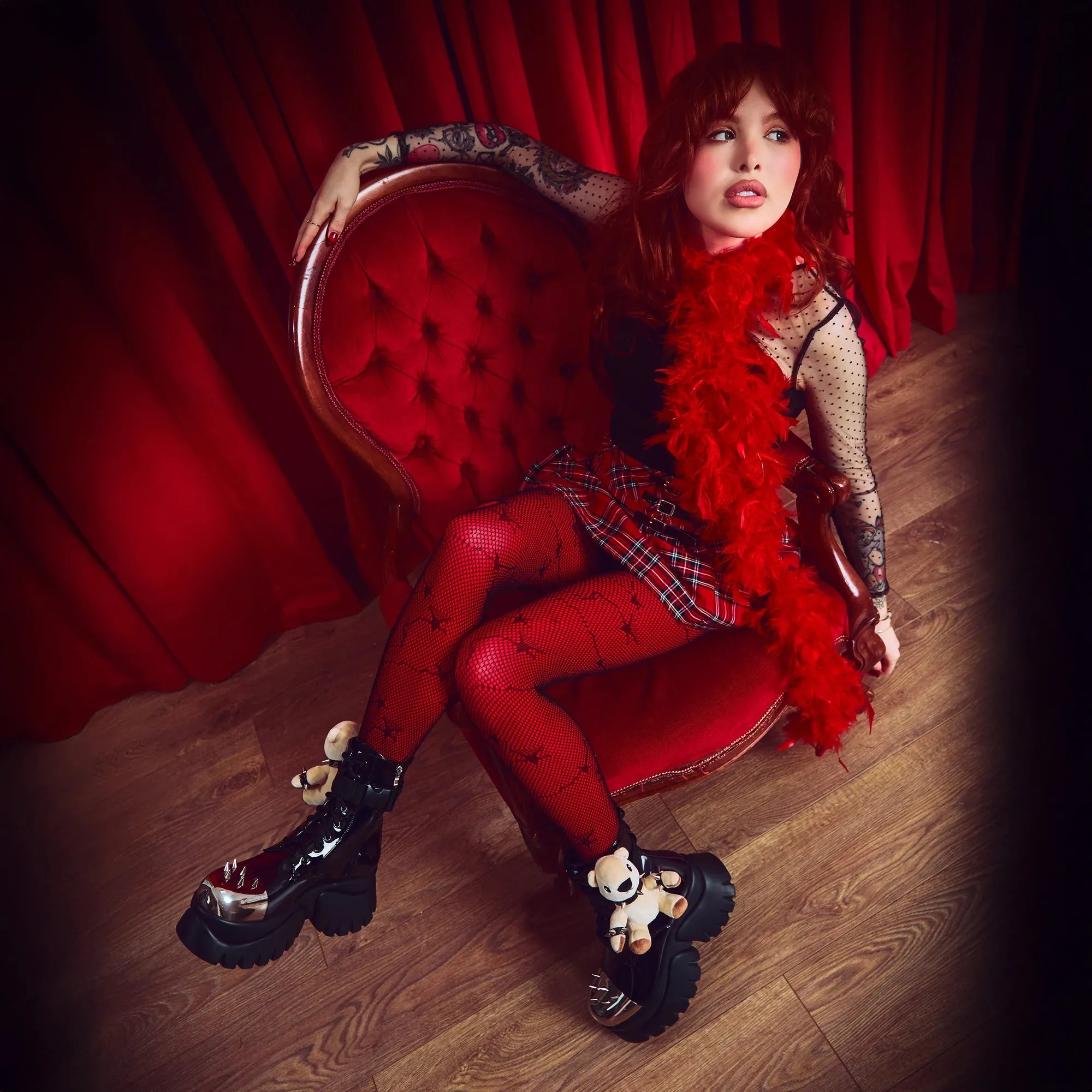 Eddie’s Teddy Platform Spiked Boots - Black