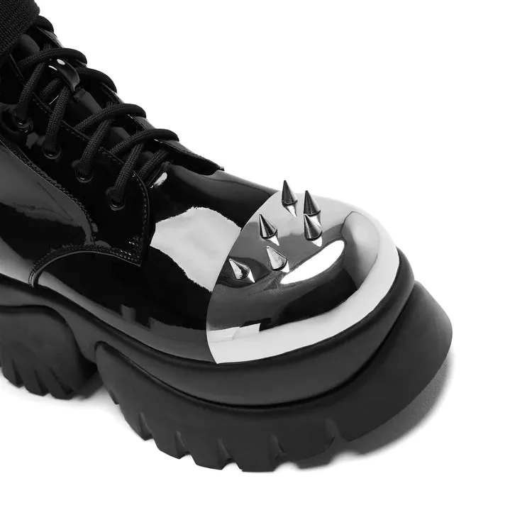 Eddie’s Teddy Platform Spiked Boots - Black