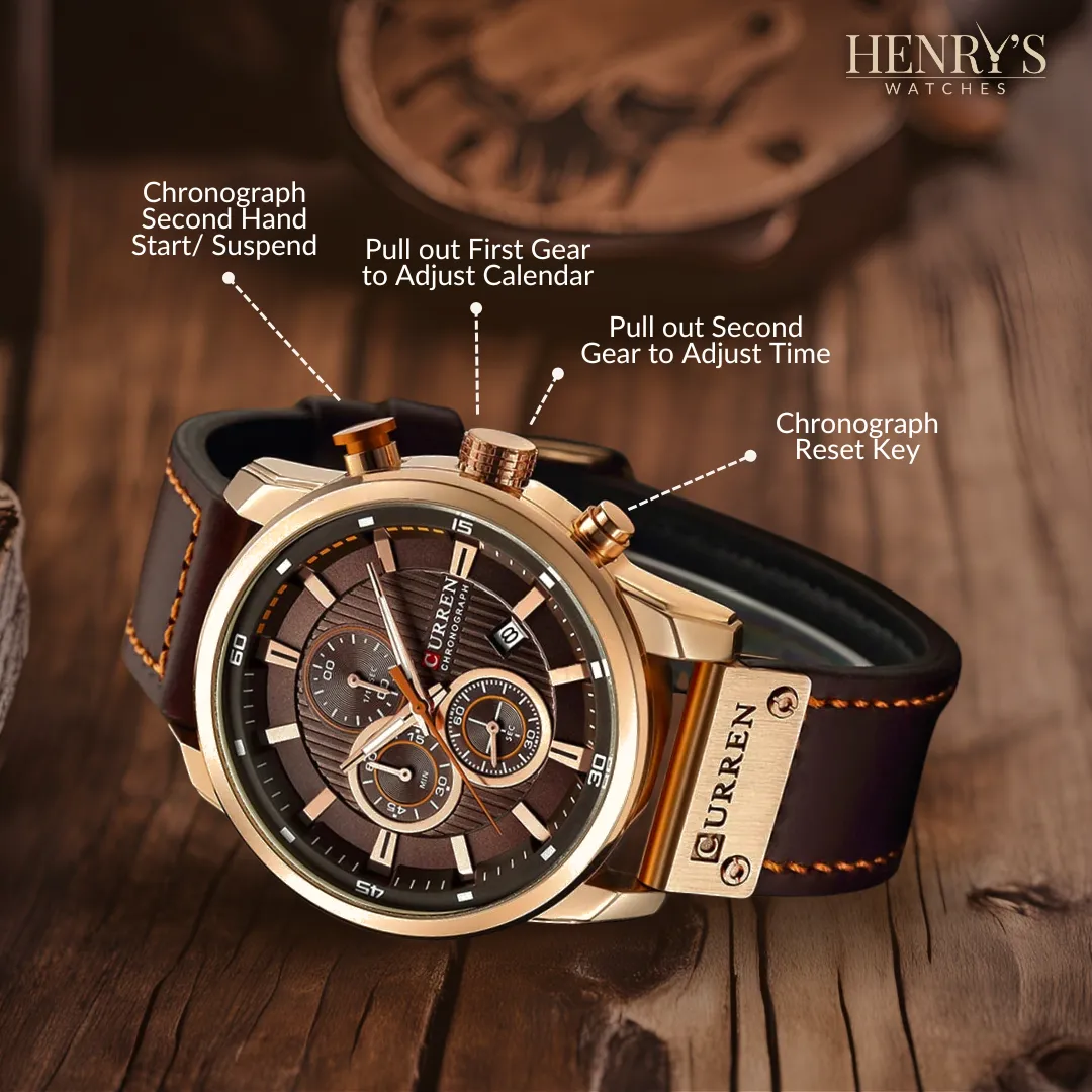 ELEGANT QUARTZ WATCH | Stylish Leather Timepiece