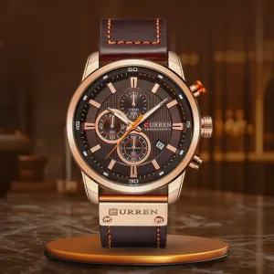 ELEGANT QUARTZ WATCH | Stylish Leather Timepiece