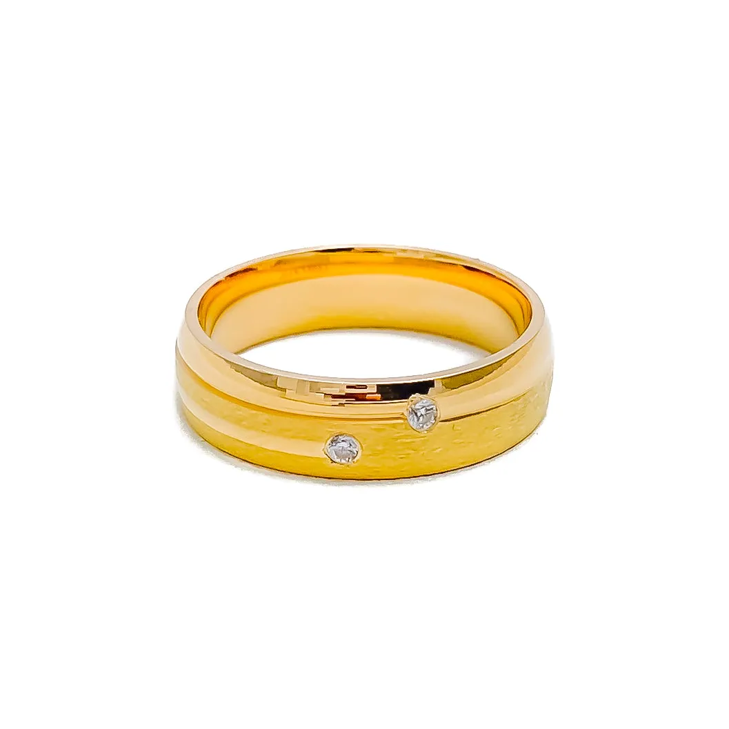 Elegant Sparkling 21k Gold CZ Band
