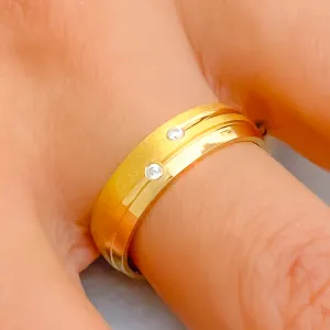 Elegant Sparkling 21k Gold CZ Band