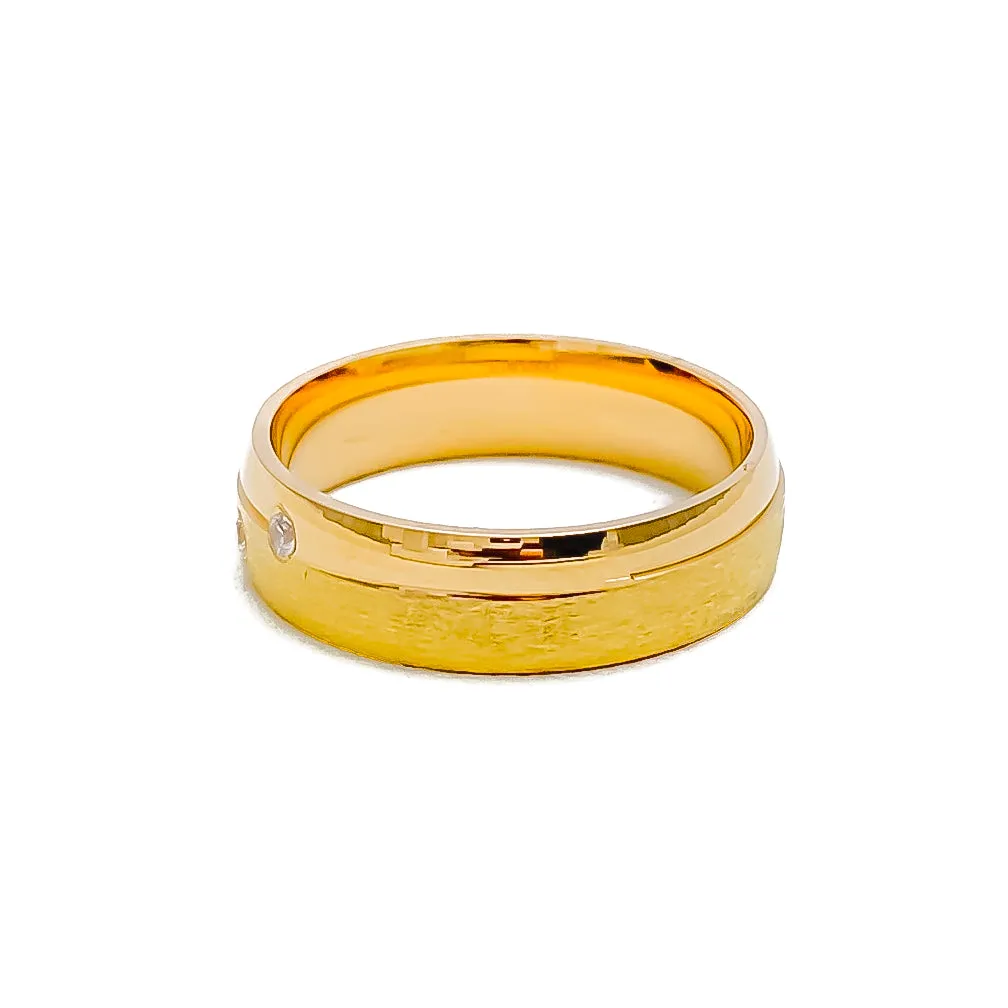 Elegant Sparkling 21k Gold CZ Band