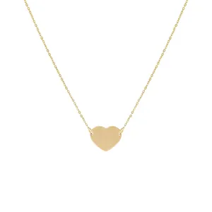 Engravable Heart Necklace 14K