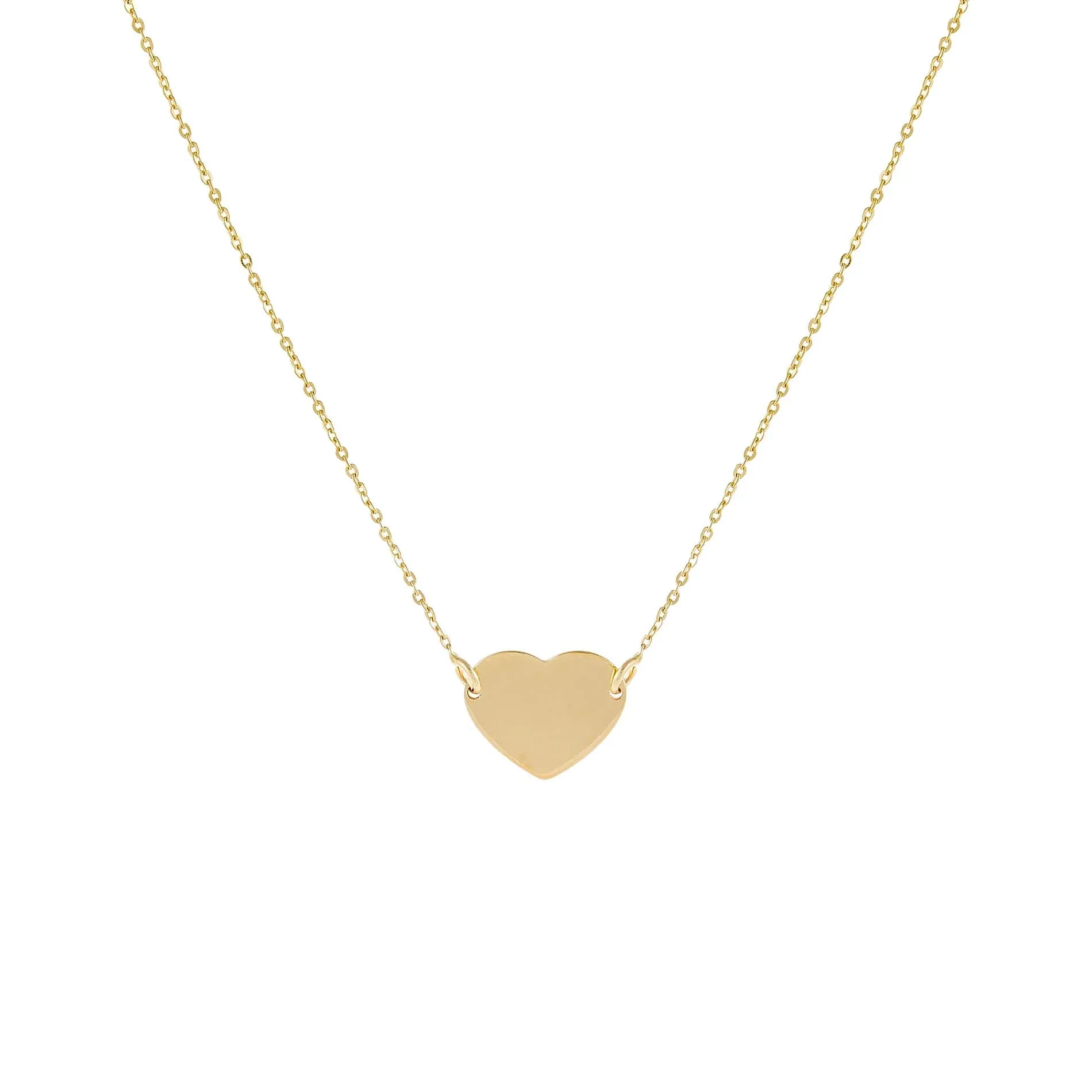 Engravable Heart Necklace 14K