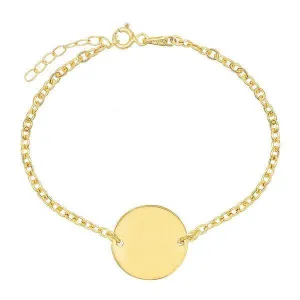Engraved Coin Bracelet 14K