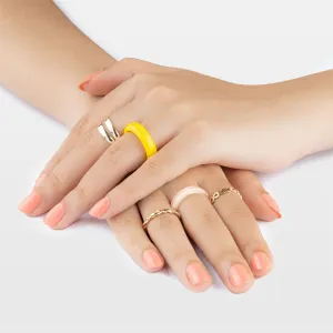 Enough Yellow Stackable Rings Set (Pack of 5)