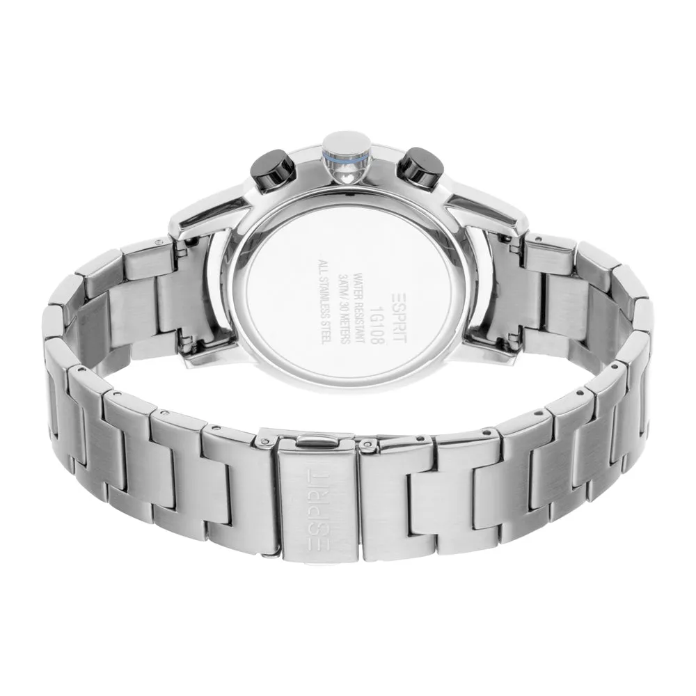 Esprit Men's Chronograph Stainless Steel Watch White Dial & Metal Bracelet