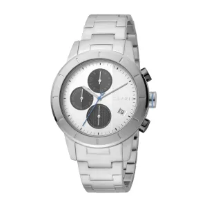 Esprit Men's Chronograph Stainless Steel Watch White Dial & Metal Bracelet