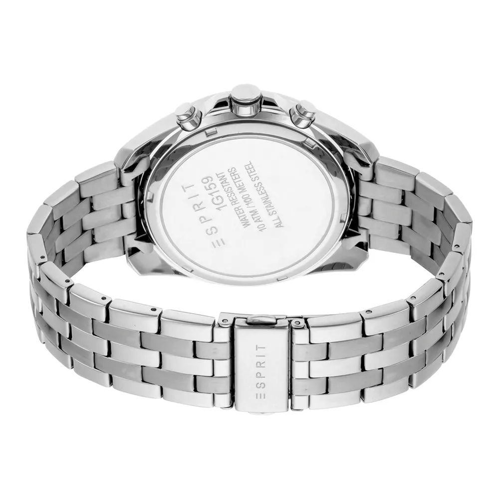 Esprit Men's Stainless Steel Chronograph Watch With Gray Dial