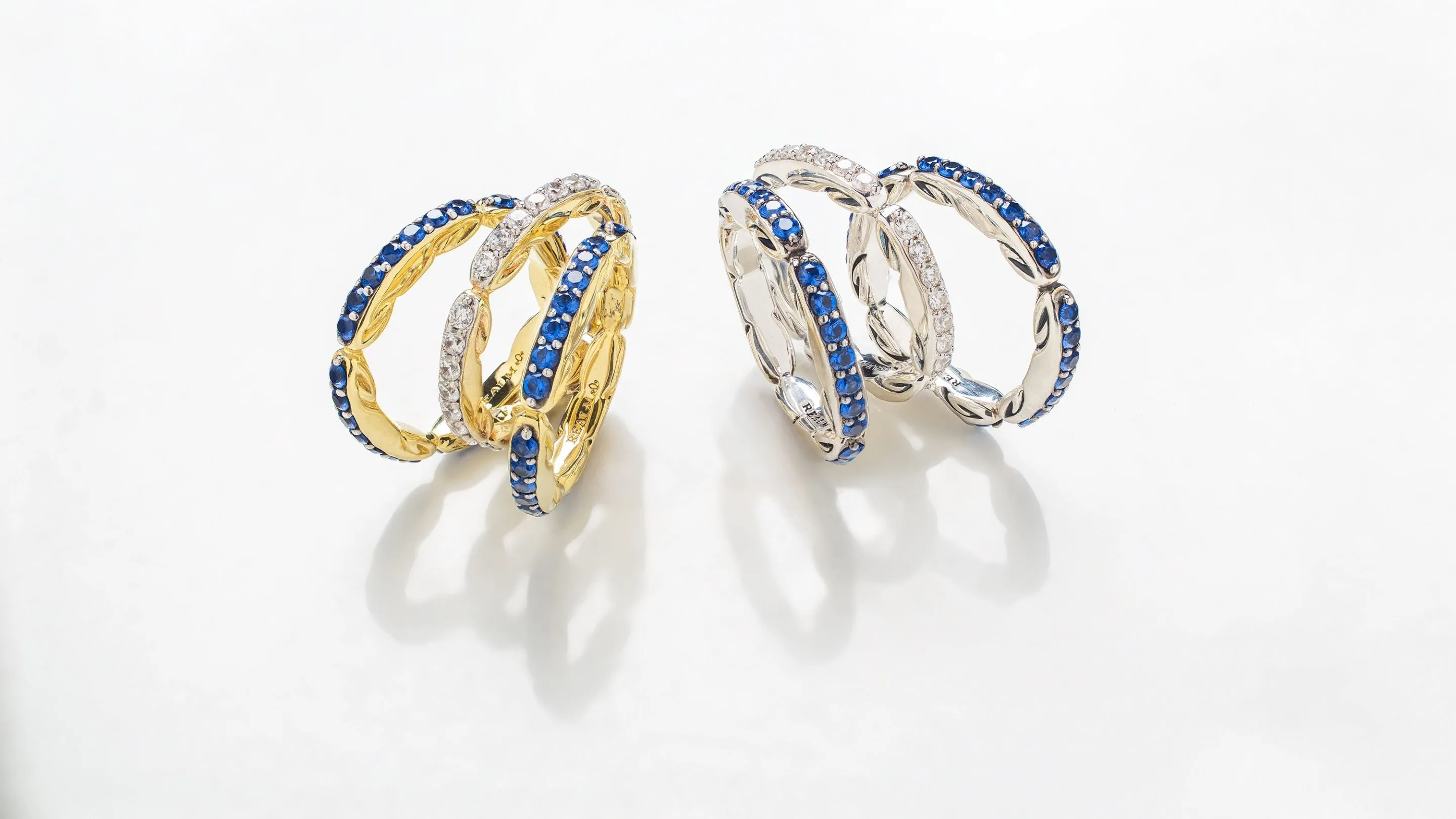 Ever Pavé Stack Ring 3.25mm -18K Gold Vermeil   CZ Azure