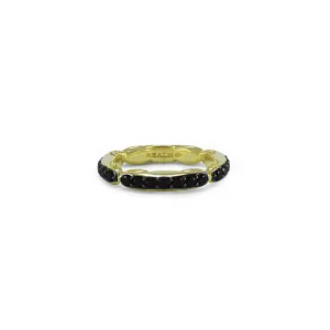 Ever Pavé Stack Ring 3.25mm - 18K Gold Vermeil   CZ Noir