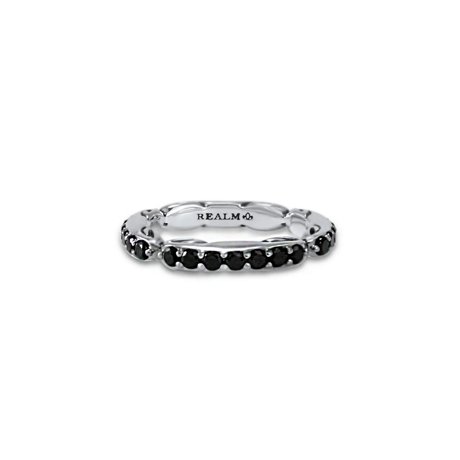 Ever Pavé Stack Ring 3.25mm - Sterling Silver   CZ Noir