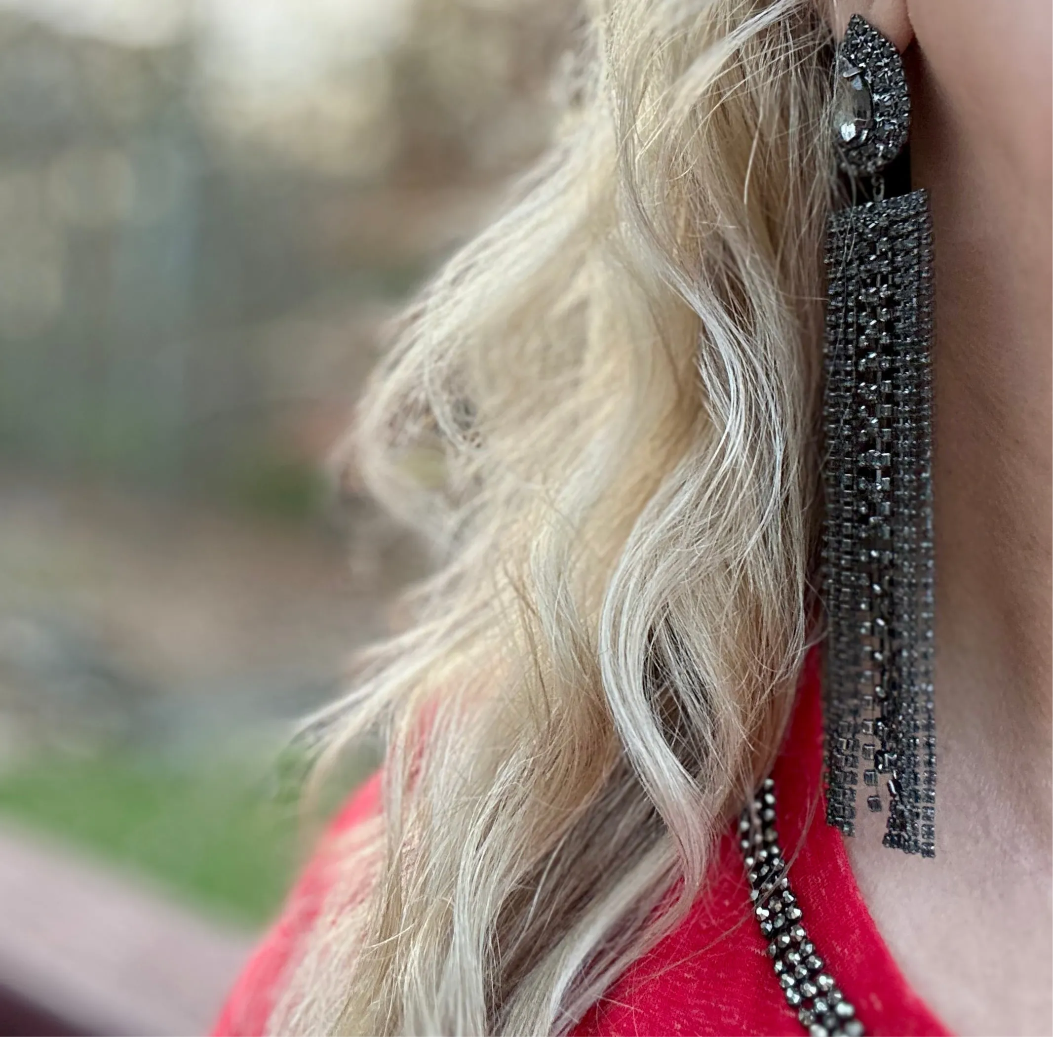 Exaggerated Black Tassel Earrings