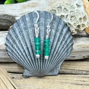 Faceted Green Onyx Drop Earrings