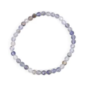 Faceted Iolite 5mm Beaded Bracelet