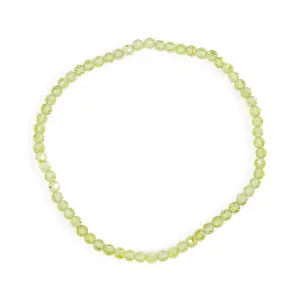 Faceted Peridot 3mm Beaded Bracelet