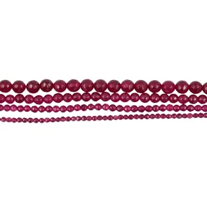 Faceted Ruby Jade Round Gemstone Loose Beads Strand for Jewelry Bangle Bracelet Making 15 Inch/Strand 8mm