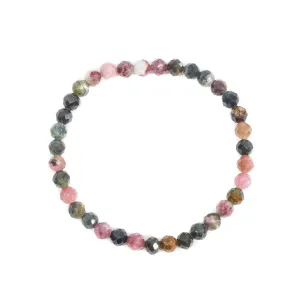 Faceted Tourmaline 5mm Beaded Bracelet