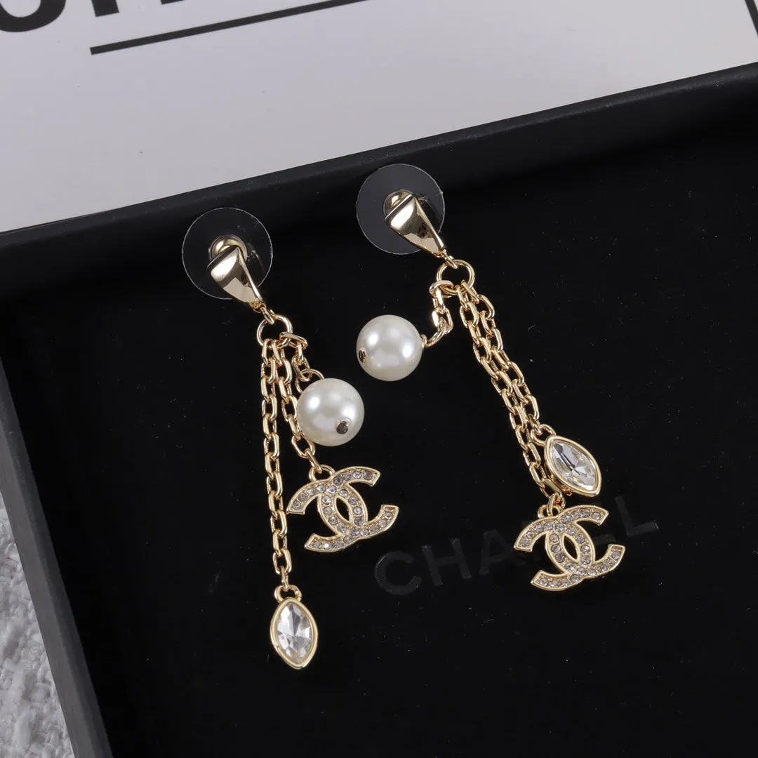 Fashion Double C Tassel Earrings