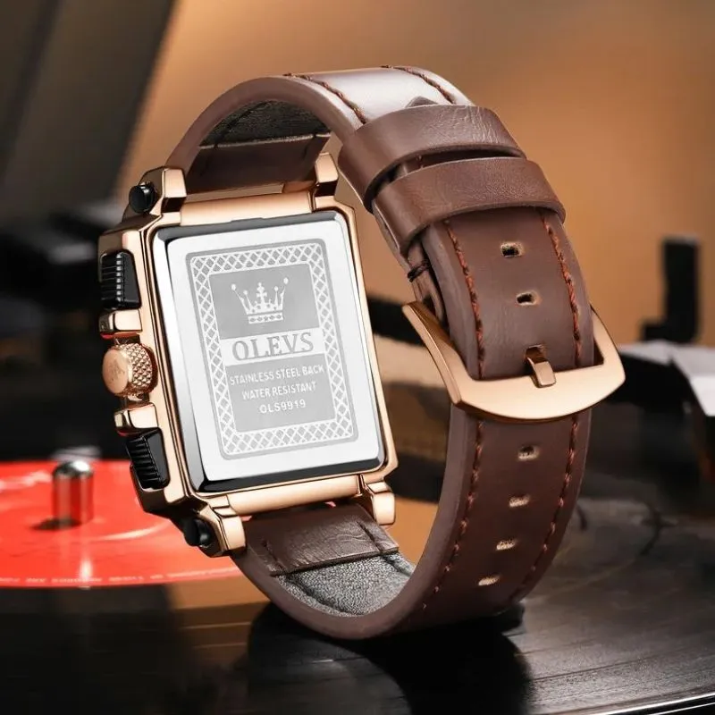 FASHIONABLE SQUARE DIAL CHRONOGRAPH WATCH | Stylish and precise
