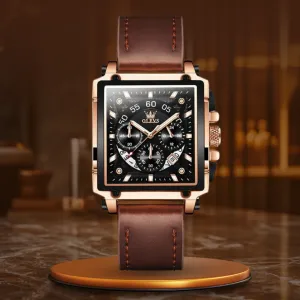 FASHIONABLE SQUARE DIAL CHRONOGRAPH WATCH | Stylish and precise