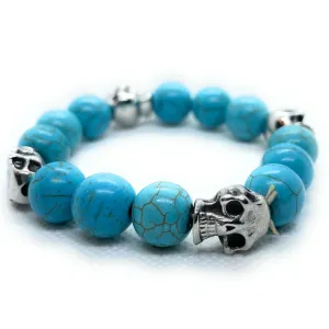 Faux Turquoise Skull Bracelet  - Unisex (#909)