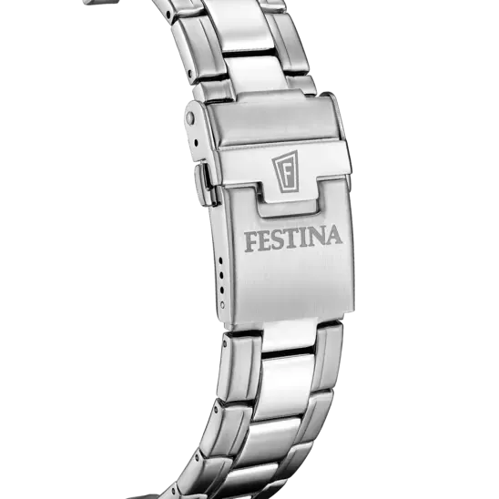 Festina Timeless Chronograph Gents SIlver Dial Stainless Steel Watch