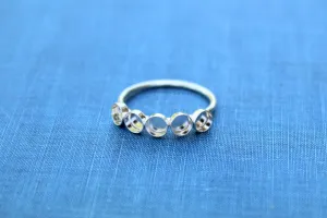 Five Bezel Cup Ring Blank Silver