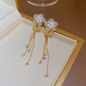 Flower Tassel Earrings